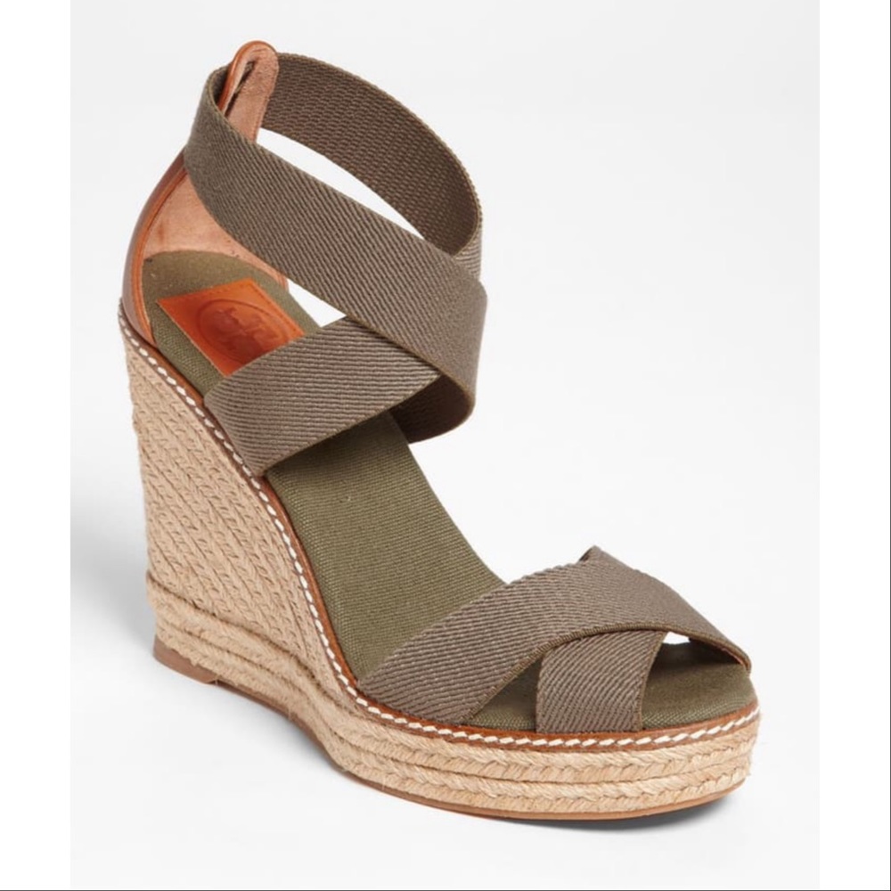 SOLD..Tory Burch Adonis Platform Wedge Sandals - Picture 1 of 14